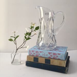 Vintage Ofnah Poland Lead Crystal Cut Glass Pitcher